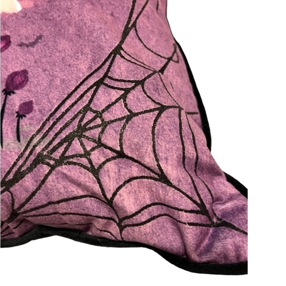 Happy Halloween pillow girl trick or treat ghost black cat spider web 12 x 12 - Picture 4 of 7